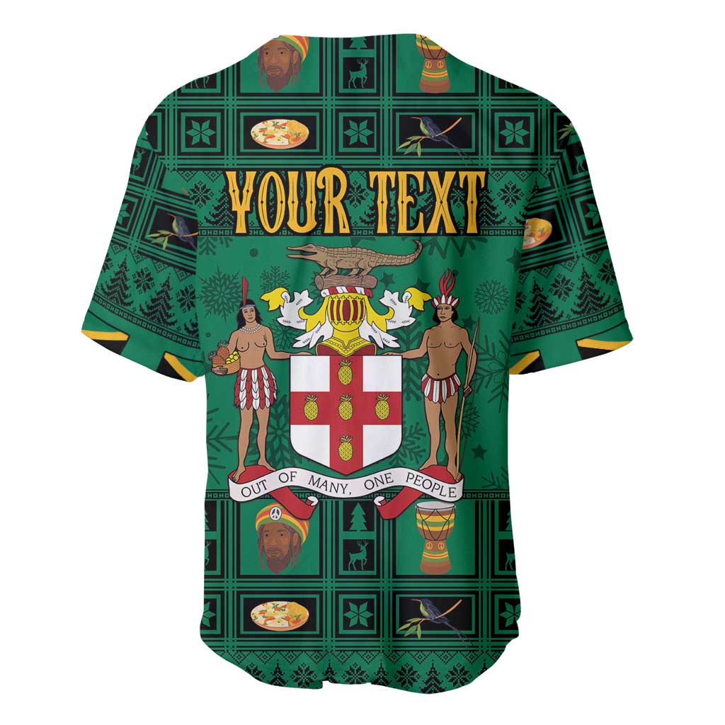 Personalized Afro-Jamaicans Merri Crissmuss Baseball Jersey Coat Of Arms - Xmas LT18