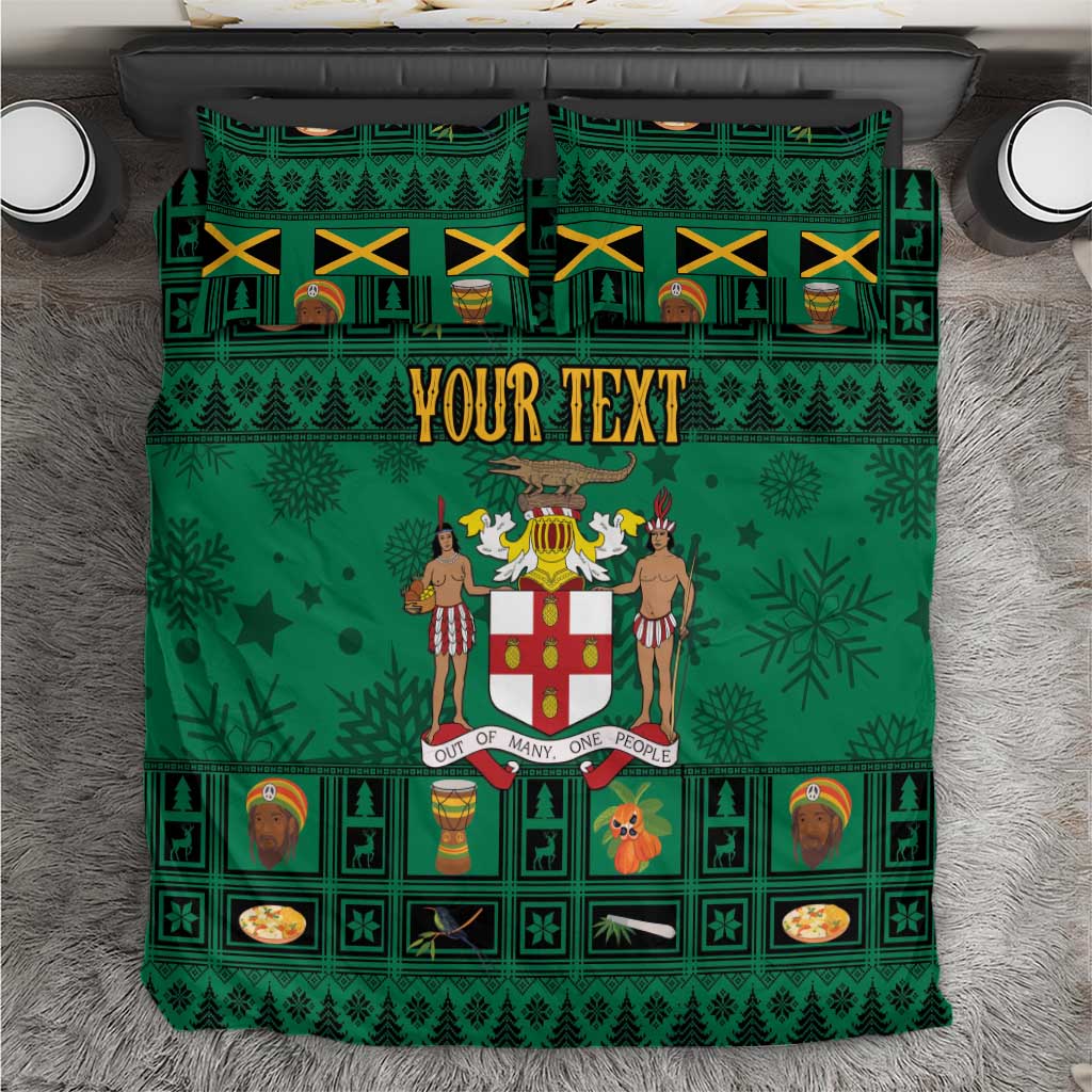 Personalized Afro-Jamaicans Merri Crissmuss Bedding Set Coat Of Arms - Xmas LT18