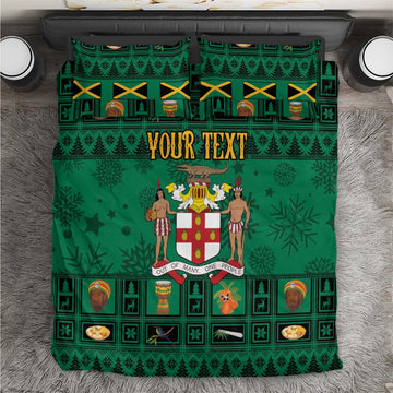 Personalized Afro-Jamaicans Merri Crissmuss Bedding Set Coat Of Arms - Xmas LT18