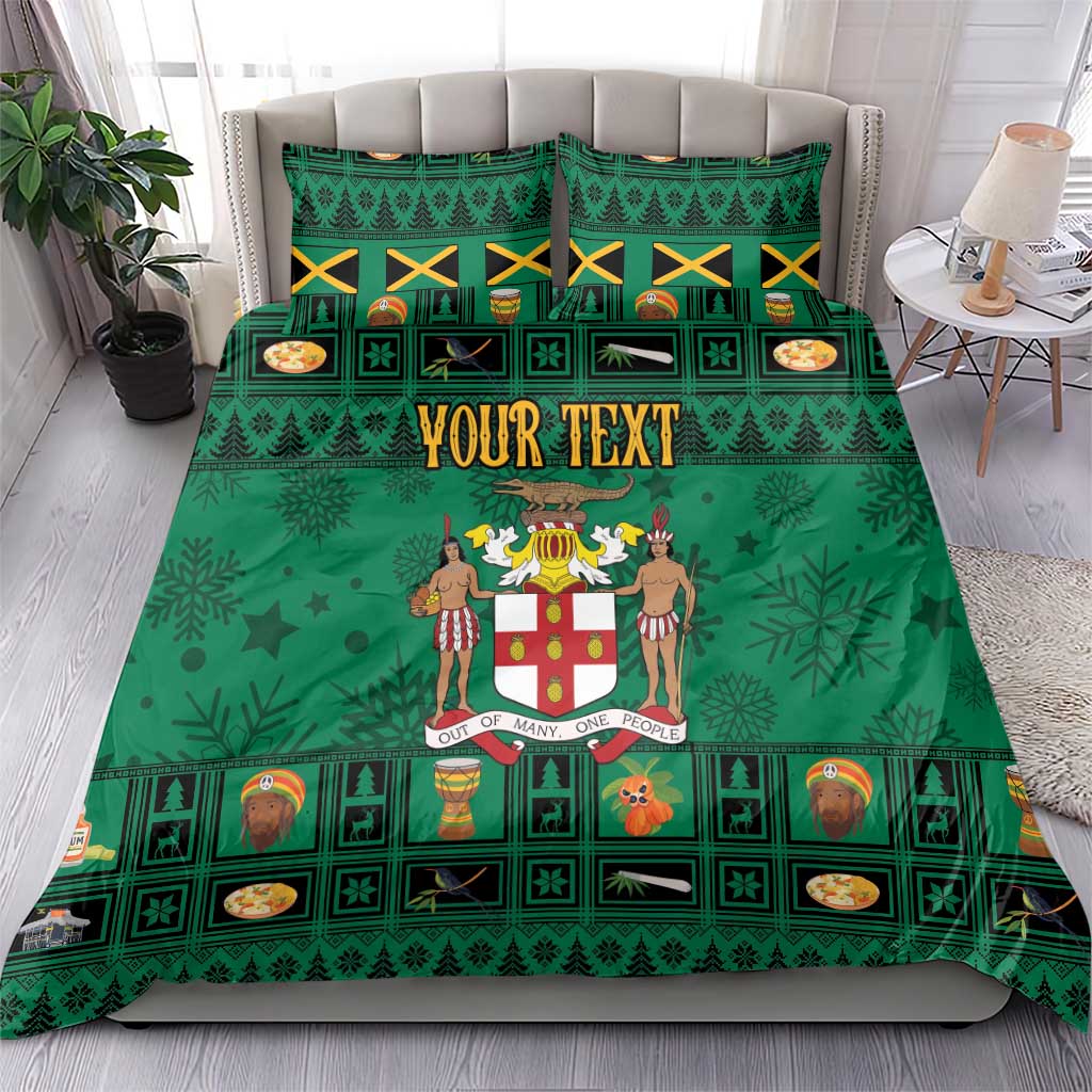 Personalized Afro-Jamaicans Merri Crissmuss Bedding Set Coat Of Arms - Xmas LT18