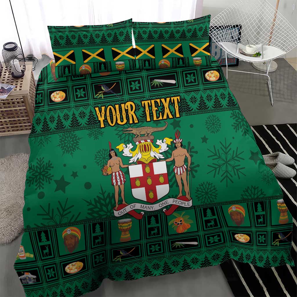 Personalized Afro-Jamaicans Merri Crissmuss Bedding Set Coat Of Arms - Xmas LT18