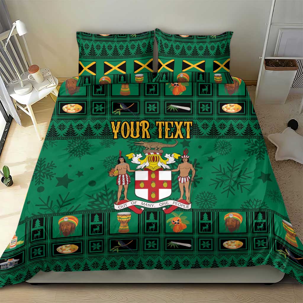 Personalized Afro-Jamaicans Merri Crissmuss Bedding Set Coat Of Arms - Xmas LT18