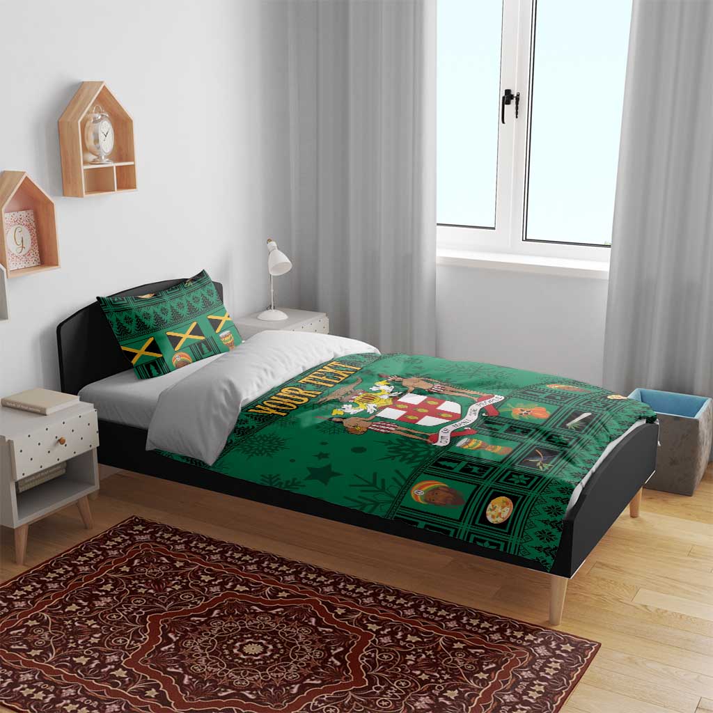 Personalized Afro-Jamaicans Merri Crissmuss Bedding Set Coat Of Arms - Xmas LT18