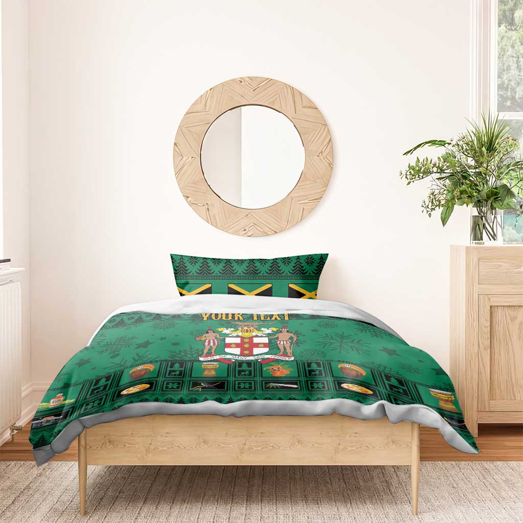 Personalized Afro-Jamaicans Merri Crissmuss Bedding Set Coat Of Arms - Xmas LT18