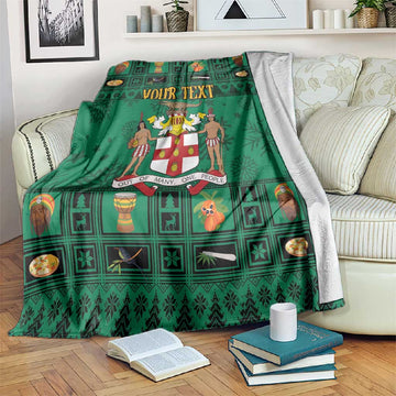 Personalized Afro-Jamaicans Merri Crissmuss Blanket Coat Of Arms - Xmas LT18