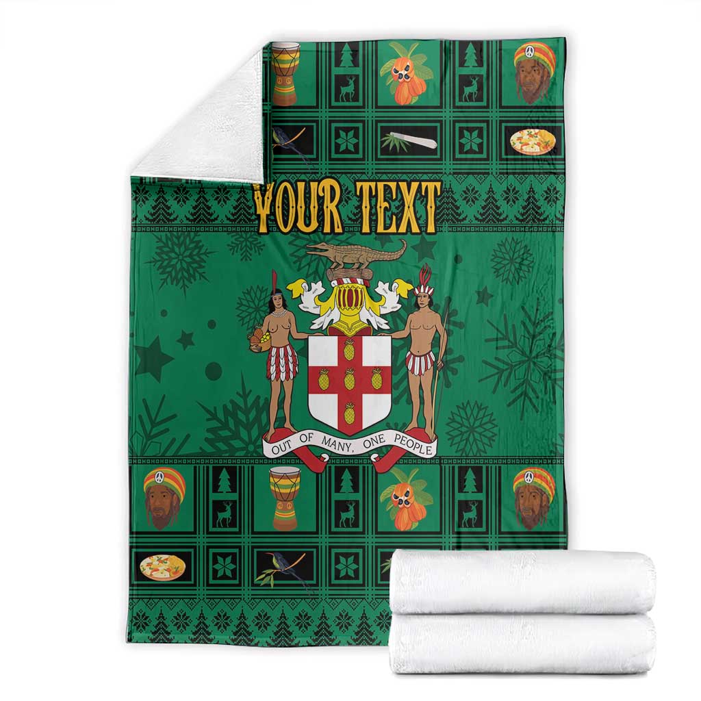 Personalized Afro-Jamaicans Merri Crissmuss Blanket Coat Of Arms - Xmas LT18