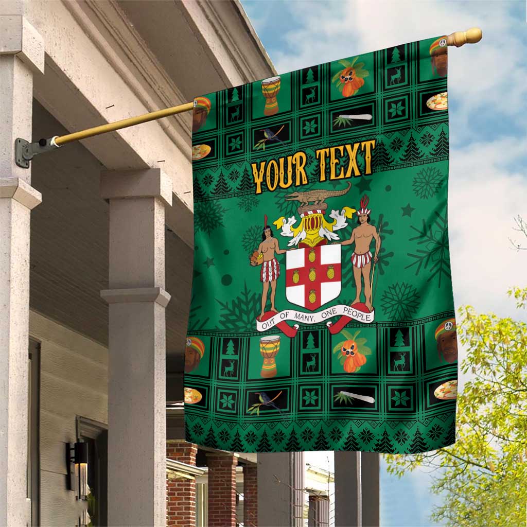 Personalized Afro-Jamaicans Merri Crissmuss Garden Flag Coat Of Arms - Xmas LT18