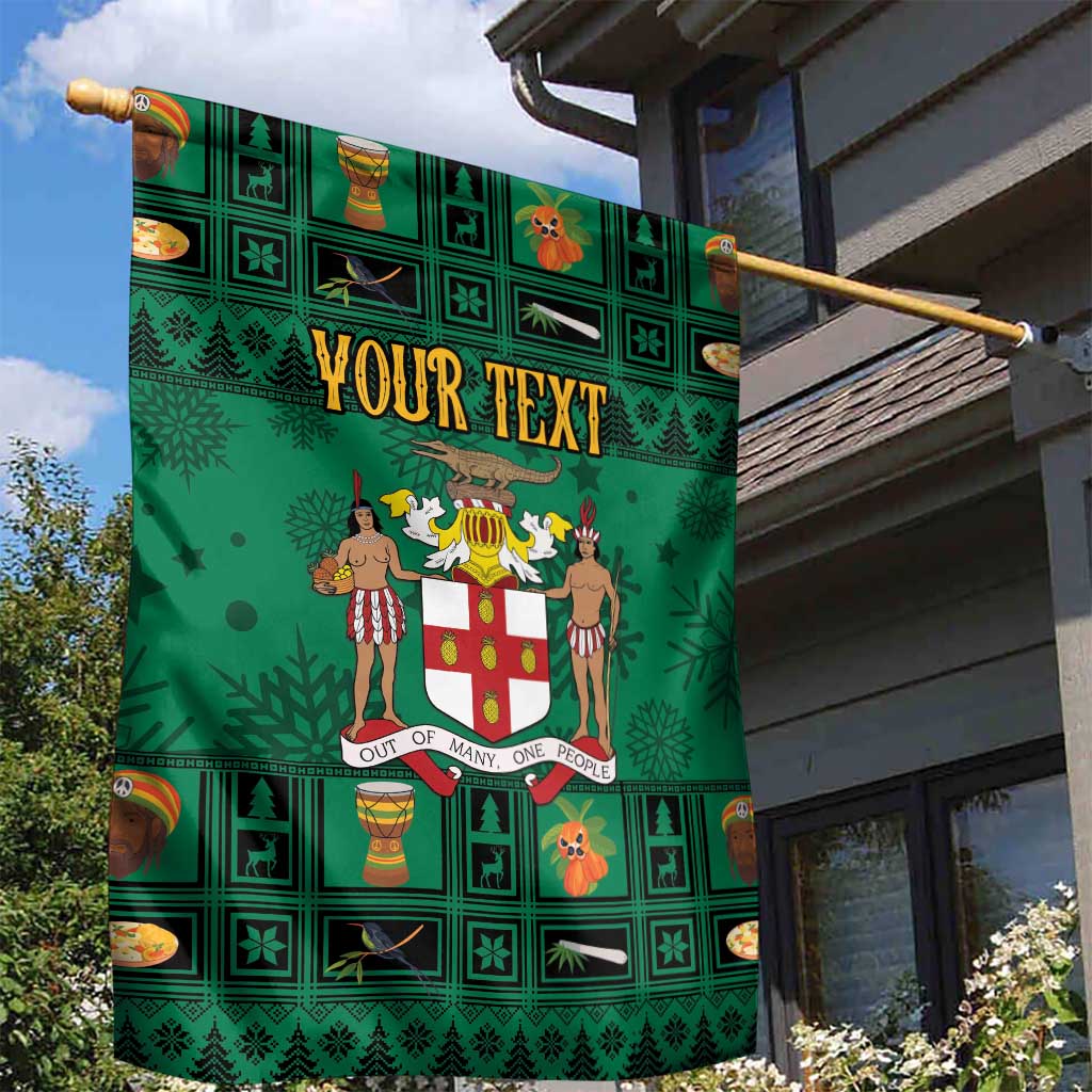 Personalized Afro-Jamaicans Merri Crissmuss Garden Flag Coat Of Arms - Xmas LT18