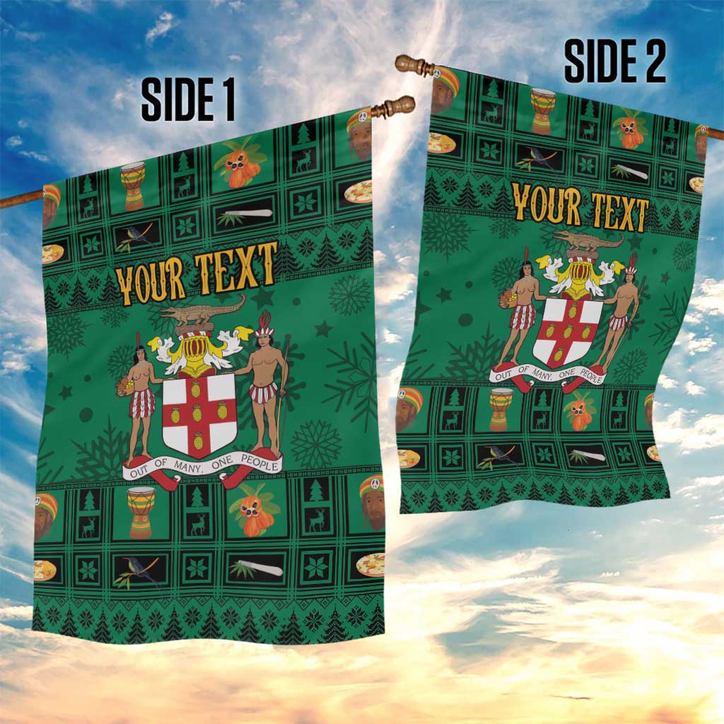 Personalized Afro-Jamaicans Merri Crissmuss Garden Flag Coat Of Arms - Xmas LT18