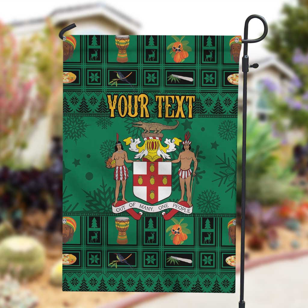 Personalized Afro-Jamaicans Merri Crissmuss Garden Flag Coat Of Arms - Xmas LT18