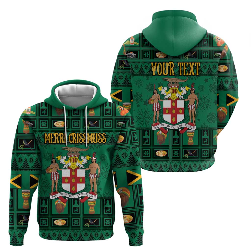Personalized Jamaica Christmas Hoodie Coat Of Arms - Merri Crissmuss LT18