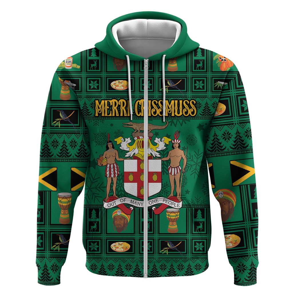 Personalized Jamaica Christmas Hoodie Coat Of Arms - Merri Crissmuss LT18