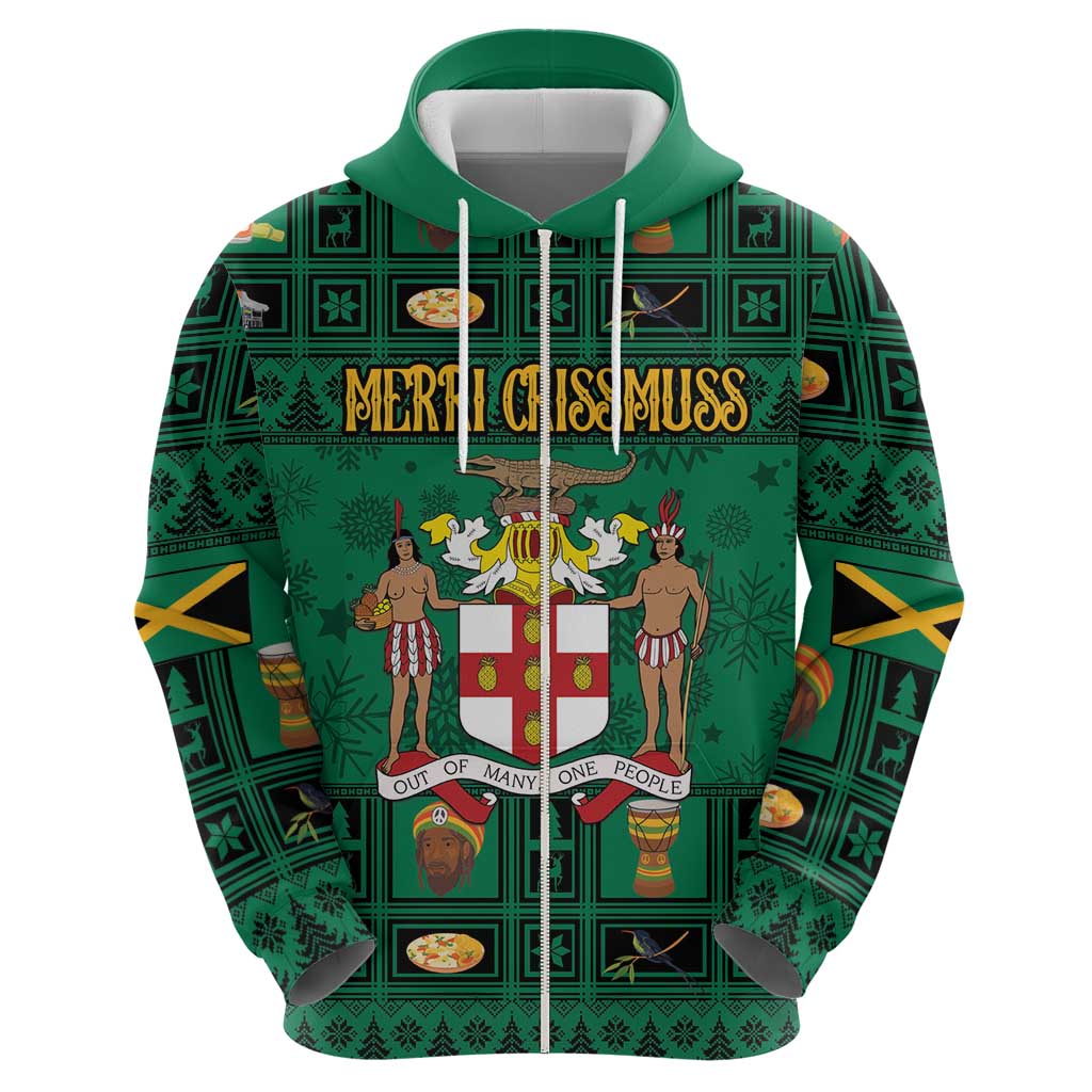 Personalized Jamaica Christmas Hoodie Coat Of Arms - Merri Crissmuss LT18