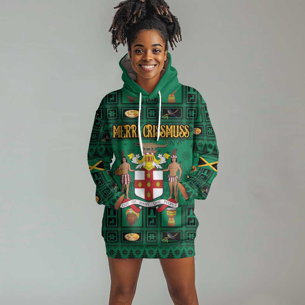 Personalized Afro-Jamaicans Merri Crissmuss Hoodie Dress Coat Of Arms - Xmas LT18