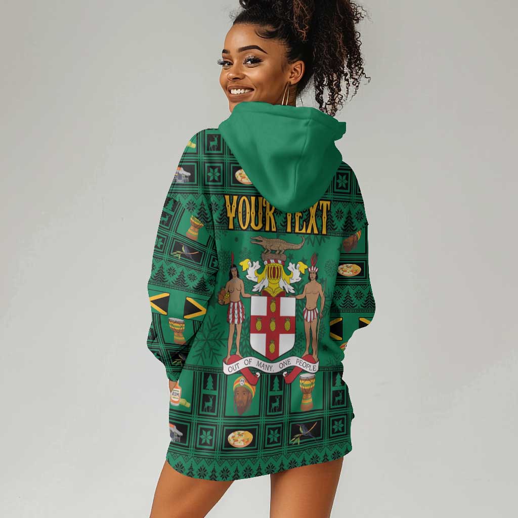 Personalized Afro-Jamaicans Merri Crissmuss Hoodie Dress Coat Of Arms - Xmas LT18