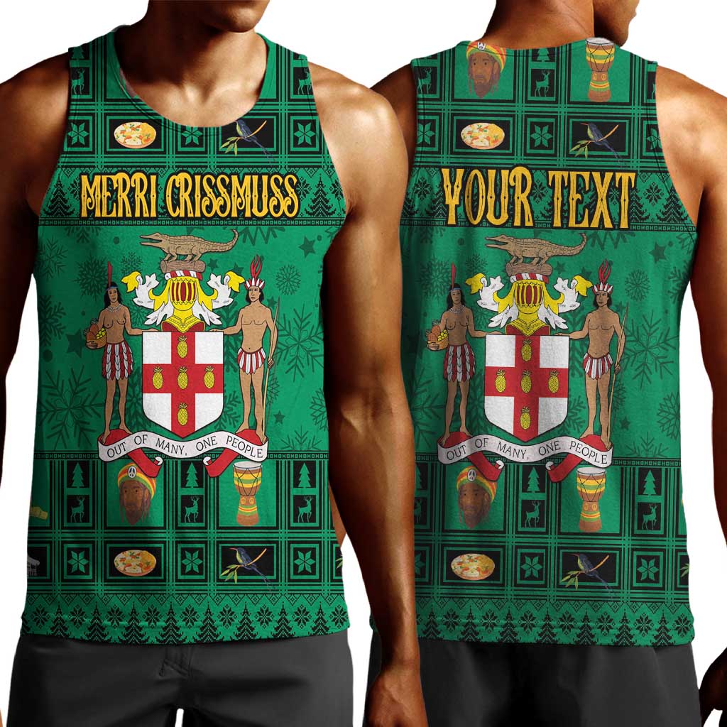 Personalized Afro-Jamaicans Merri Crissmuss Men Tank Top Coat Of Arms - Xmas LT18