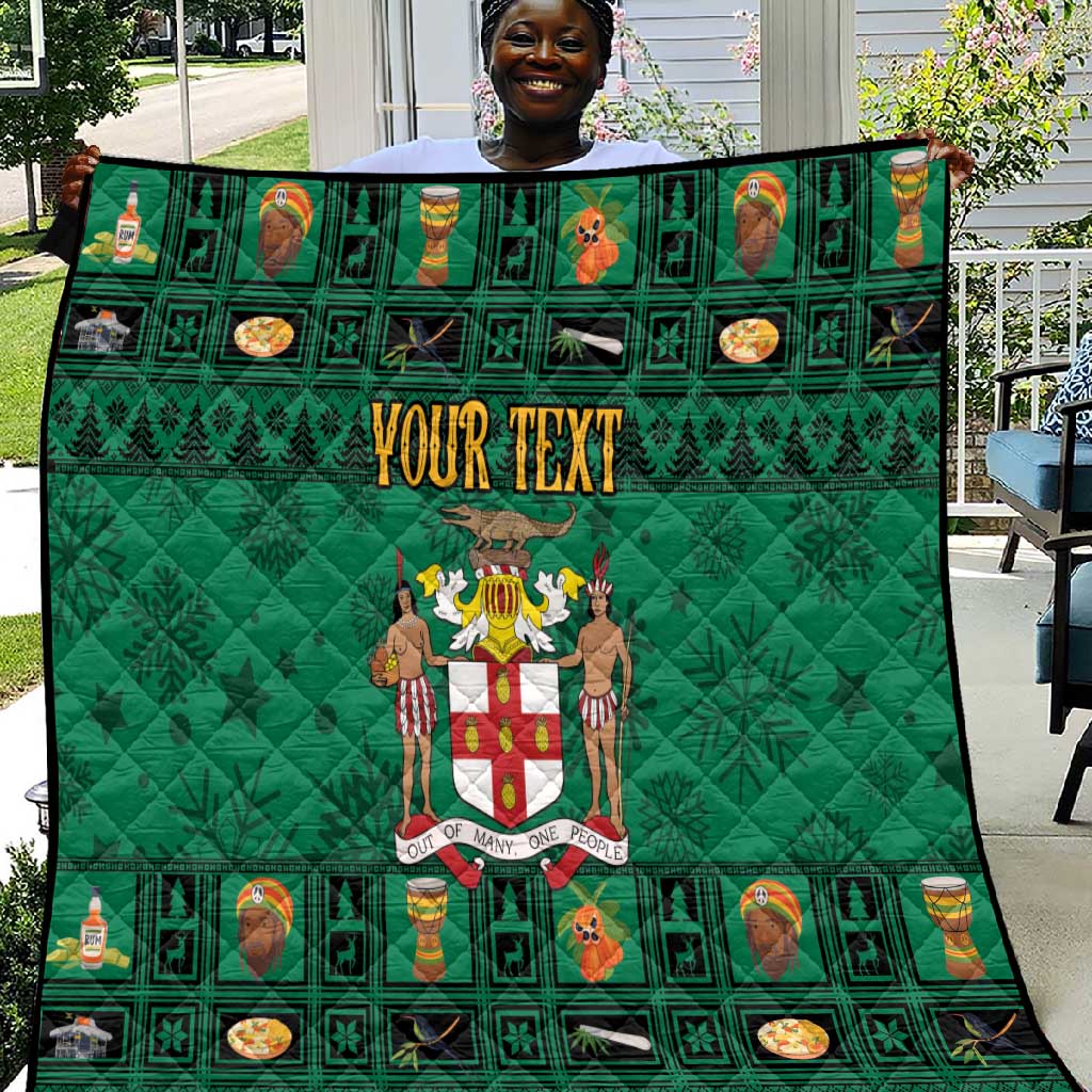 Personalized Afro-Jamaicans Merri Crissmuss Quilt Coat Of Arms - Xmas LT18