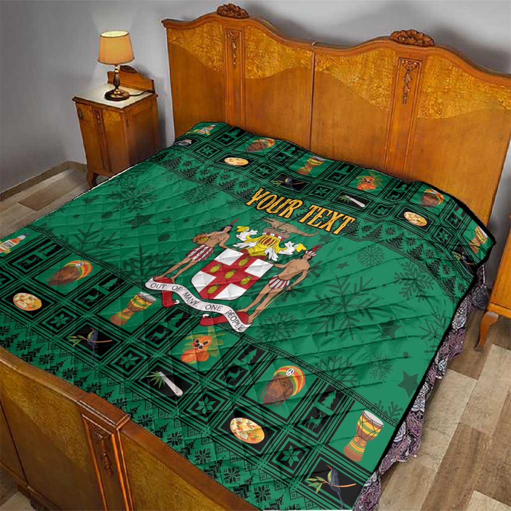 Personalized Afro-Jamaicans Merri Crissmuss Quilt Coat Of Arms - Xmas LT18