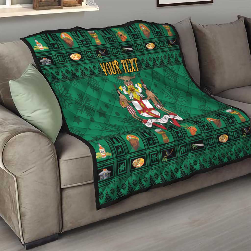 Personalized Afro-Jamaicans Merri Crissmuss Quilt Coat Of Arms - Xmas LT18