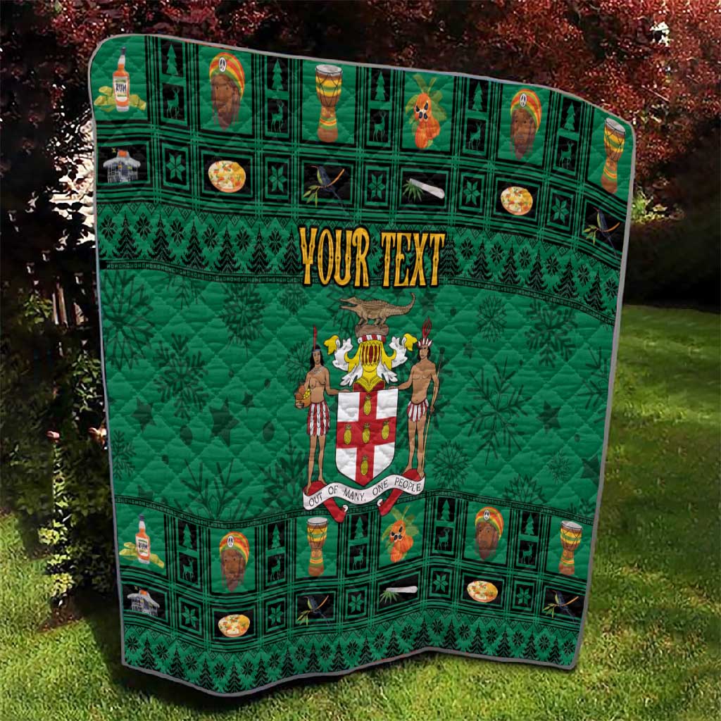 Personalized Afro-Jamaicans Merri Crissmuss Quilt Coat Of Arms - Xmas LT18