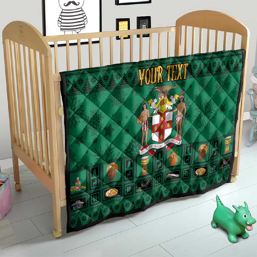 Personalized Afro-Jamaicans Merri Crissmuss Quilt Coat Of Arms - Xmas LT18