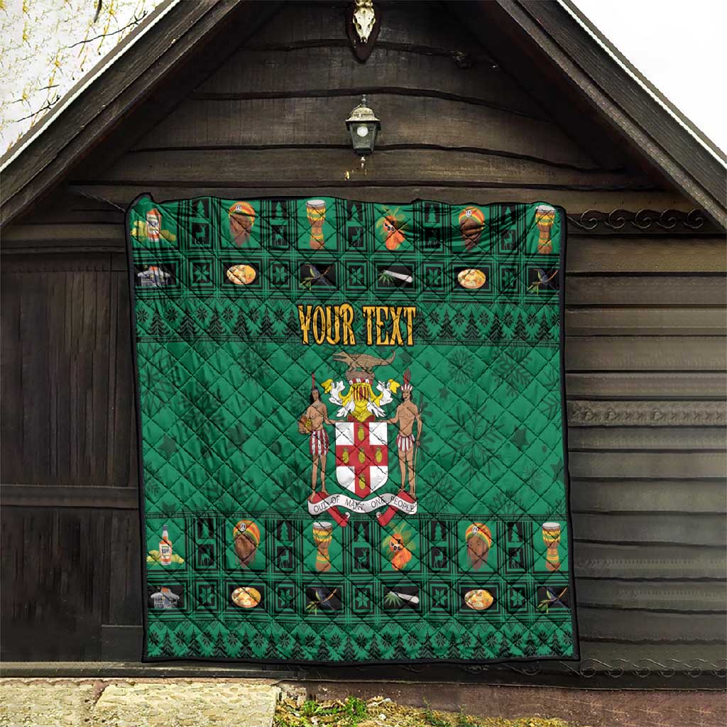 Personalized Afro-Jamaicans Merri Crissmuss Quilt Coat Of Arms - Xmas LT18