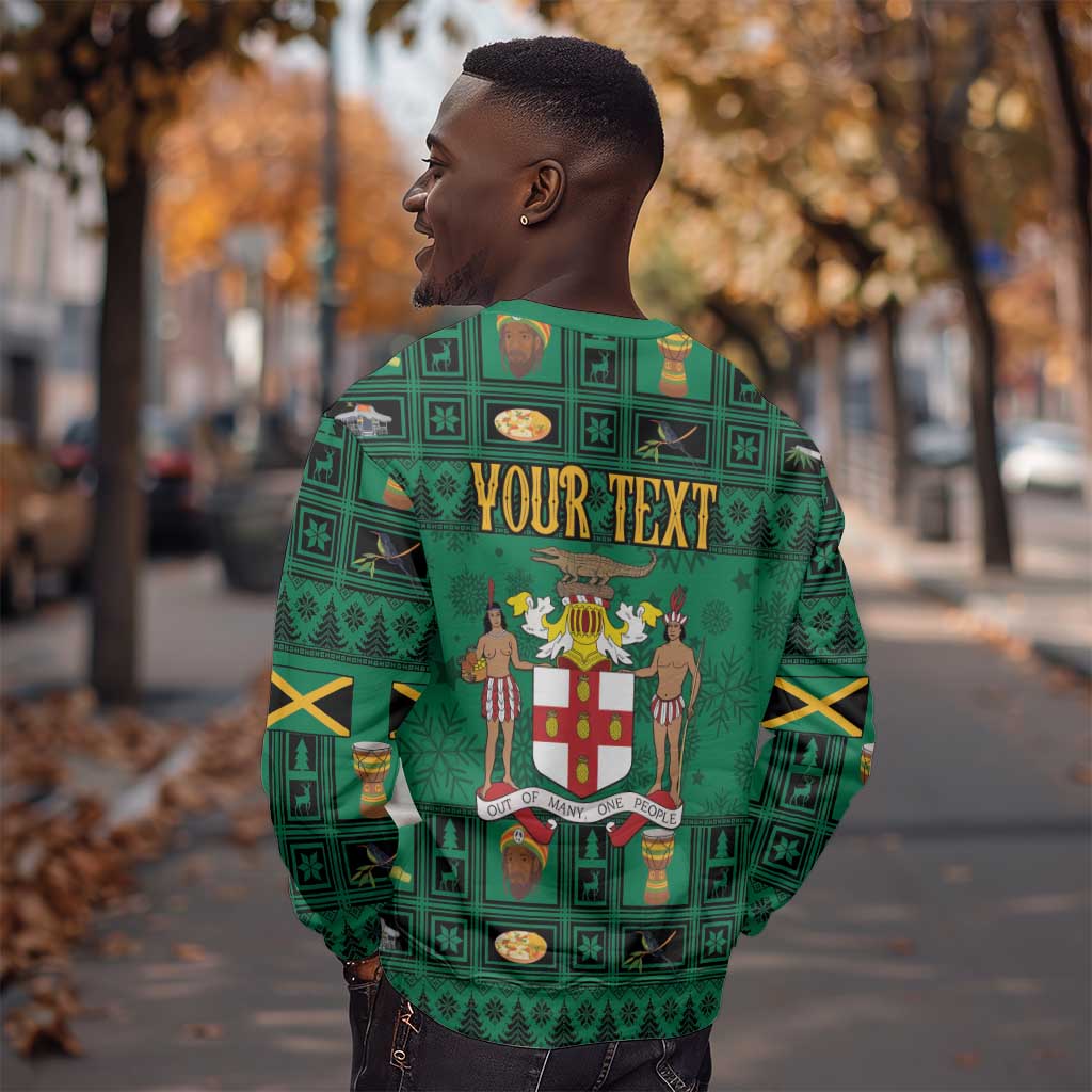 Personalized Afro-Jamaicans Merri Crissmuss Sweatshirt Coat Of Arms - Xmas LT18