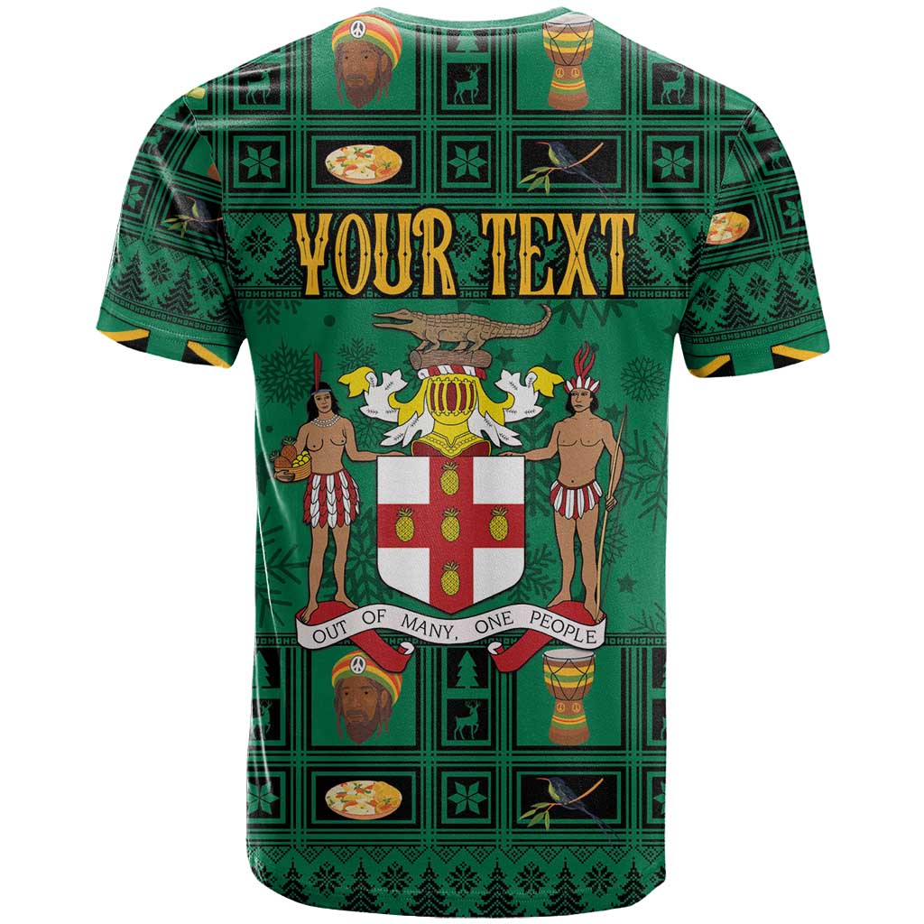 Personalized Afro-Jamaicans Merri Crissmuss T shirt Coat Of Arms - Xmas LT18