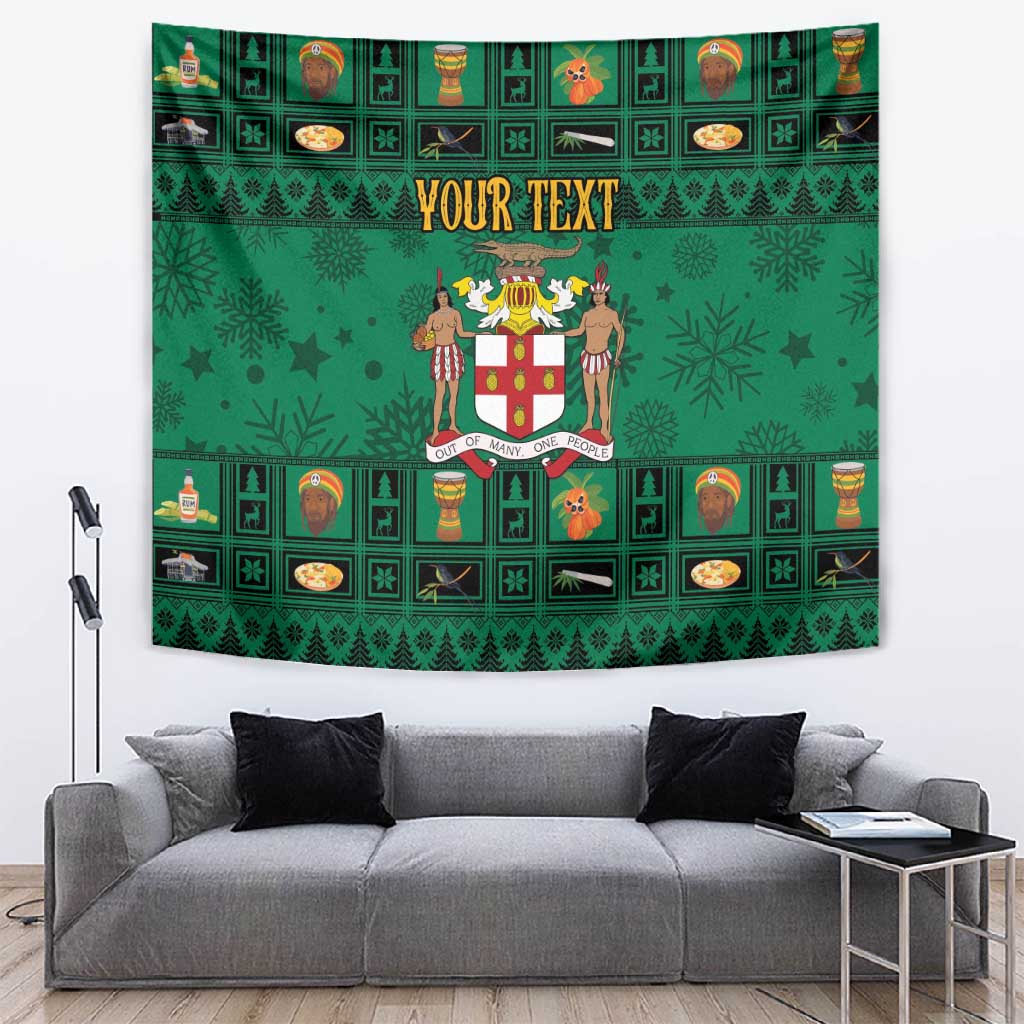 Personalized Afro-Jamaicans Merri Crissmuss Tapestry Coat Of Arms - Xmas LT18