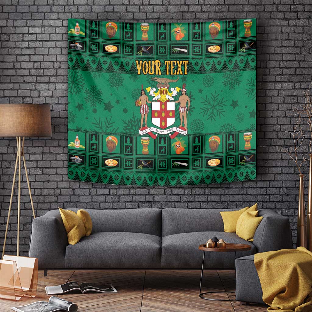 Personalized Afro-Jamaicans Merri Crissmuss Tapestry Coat Of Arms - Xmas LT18