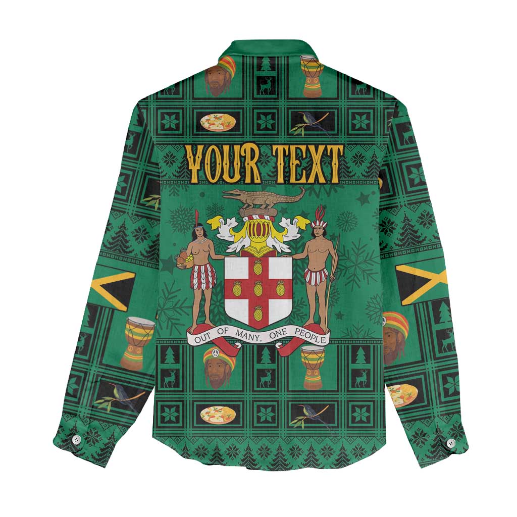 Personalized Afro-Jamaicans Merri Crissmuss Women Casual Shirt Coat Of Arms - Xmas LT18