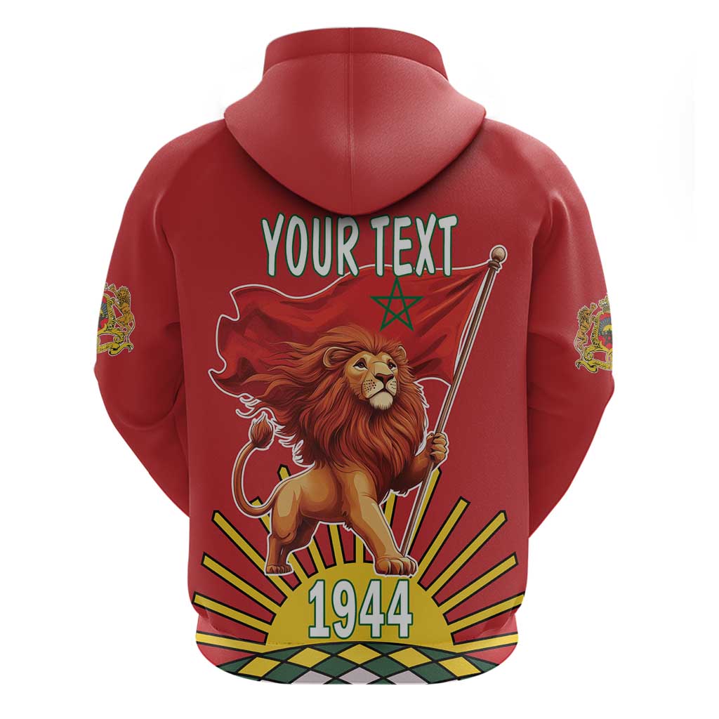 Personalized Morocco Proclamation Day 1944 Hoodie Barbary Lion With Flag LT18