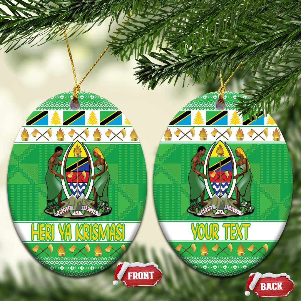 Personalized Tanzania Christmas Ceramic Ornament Uhuru na Umoja Heri ya Krismasi LT18