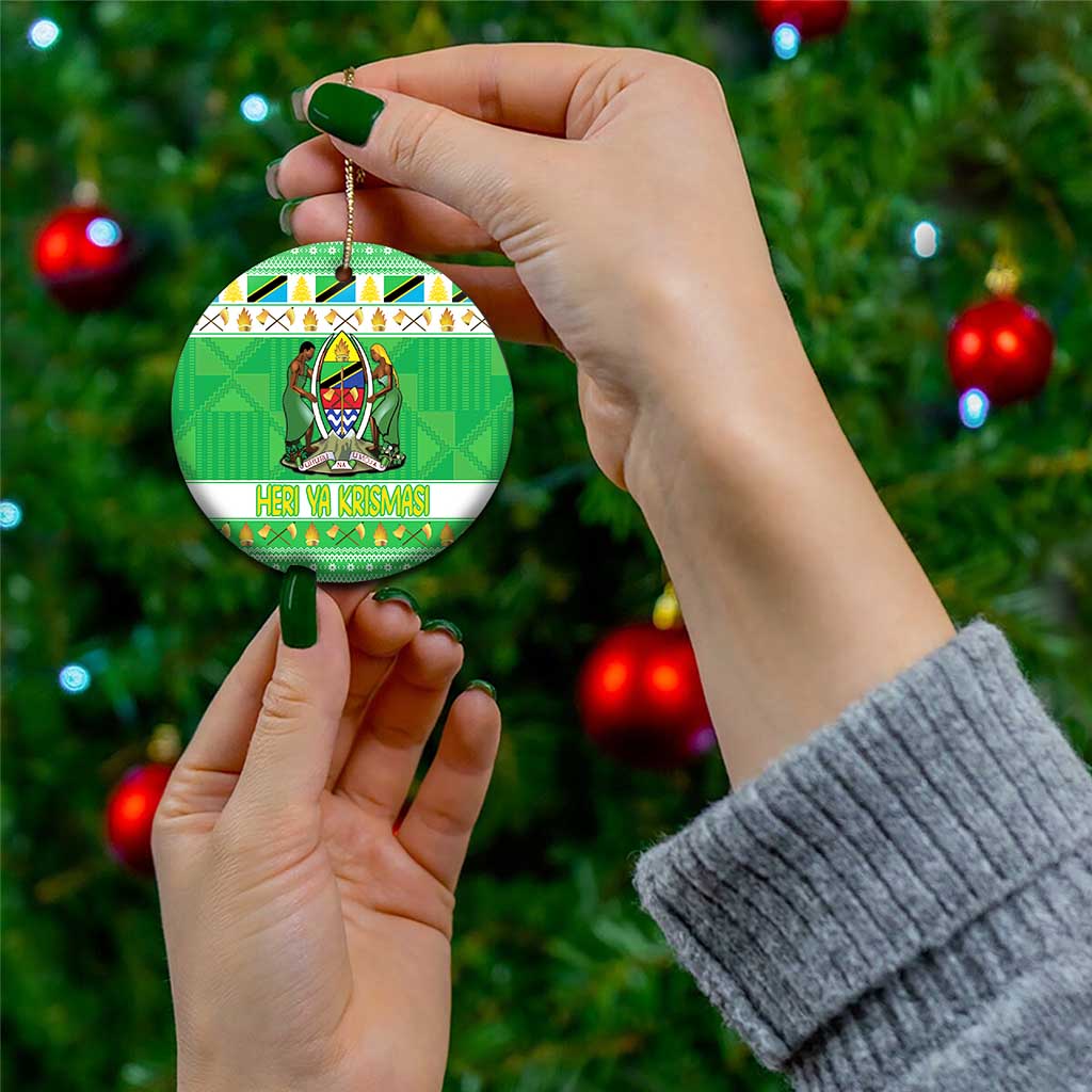 Personalized Tanzania Christmas Ceramic Ornament Uhuru na Umoja Heri ya Krismasi LT18