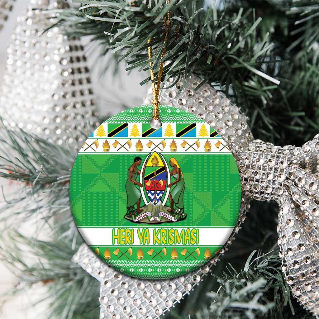 Personalized Tanzania Christmas Ceramic Ornament Uhuru na Umoja Heri ya Krismasi LT18