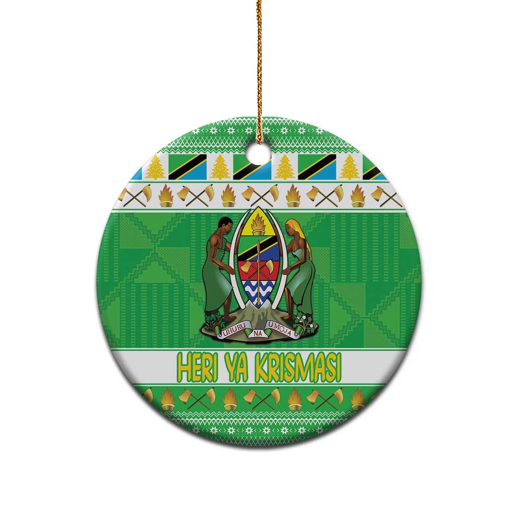 Personalized Tanzania Christmas Ceramic Ornament Uhuru na Umoja Heri ya Krismasi LT18