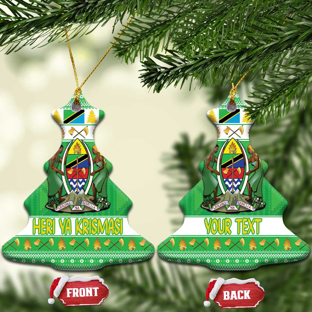 Personalized Tanzania Christmas Ceramic Ornament Uhuru na Umoja Heri ya Krismasi LT18