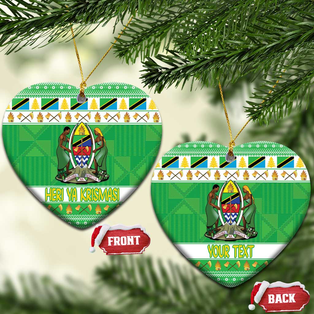 Personalized Tanzania Christmas Ceramic Ornament Uhuru na Umoja Heri ya Krismasi LT18