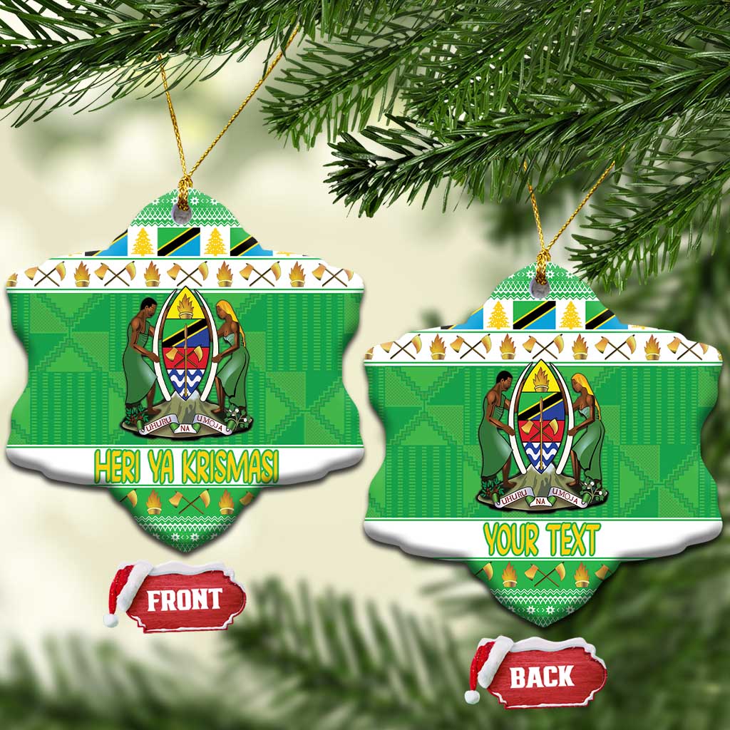 Personalized Tanzania Christmas Ceramic Ornament Uhuru na Umoja Heri ya Krismasi LT18