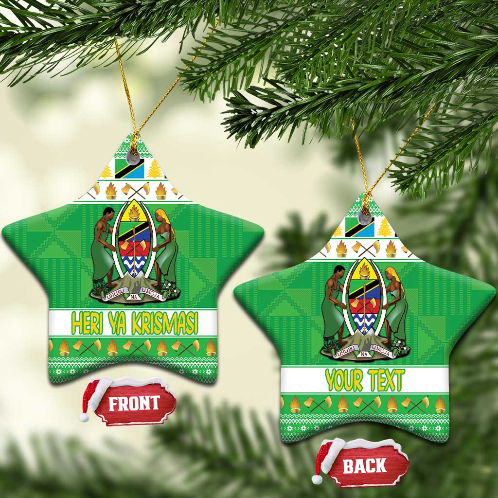 Personalized Tanzania Christmas Ceramic Ornament Uhuru na Umoja Heri ya Krismasi LT18