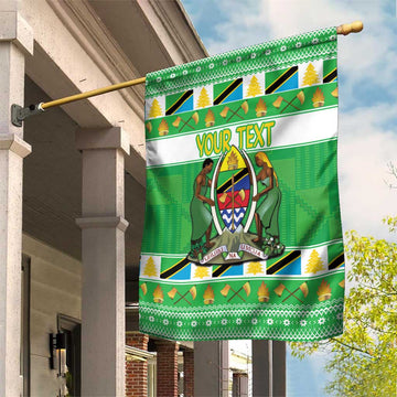 Personalized Afro Tanzania Christmas Garden Flag Heri ya Krismasi With Coat Of Arms LT18