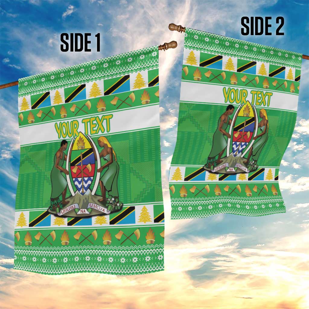 Personalized Afro Tanzania Christmas Garden Flag Heri ya Krismasi With Coat Of Arms LT18