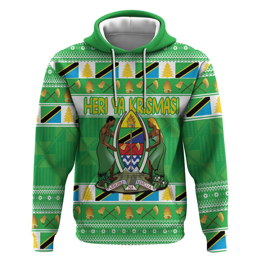 Personalized Tanzania Christmas Hoodie Uhuru na Umoja Heri ya Krismasi LT18