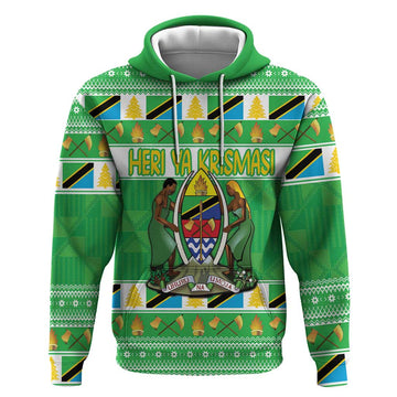 Personalized Tanzania Christmas Hoodie Uhuru na Umoja Heri ya Krismasi LT18