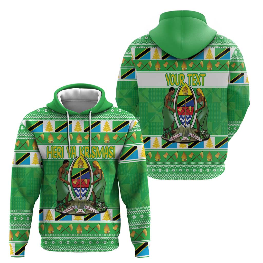 Personalized Tanzania Christmas Hoodie Uhuru na Umoja Heri ya Krismasi LT18