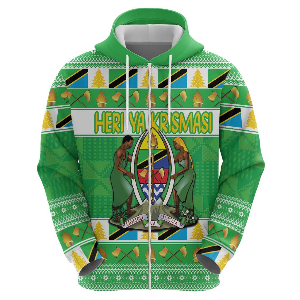 Personalized Tanzania Christmas Hoodie Uhuru na Umoja Heri ya Krismasi LT18
