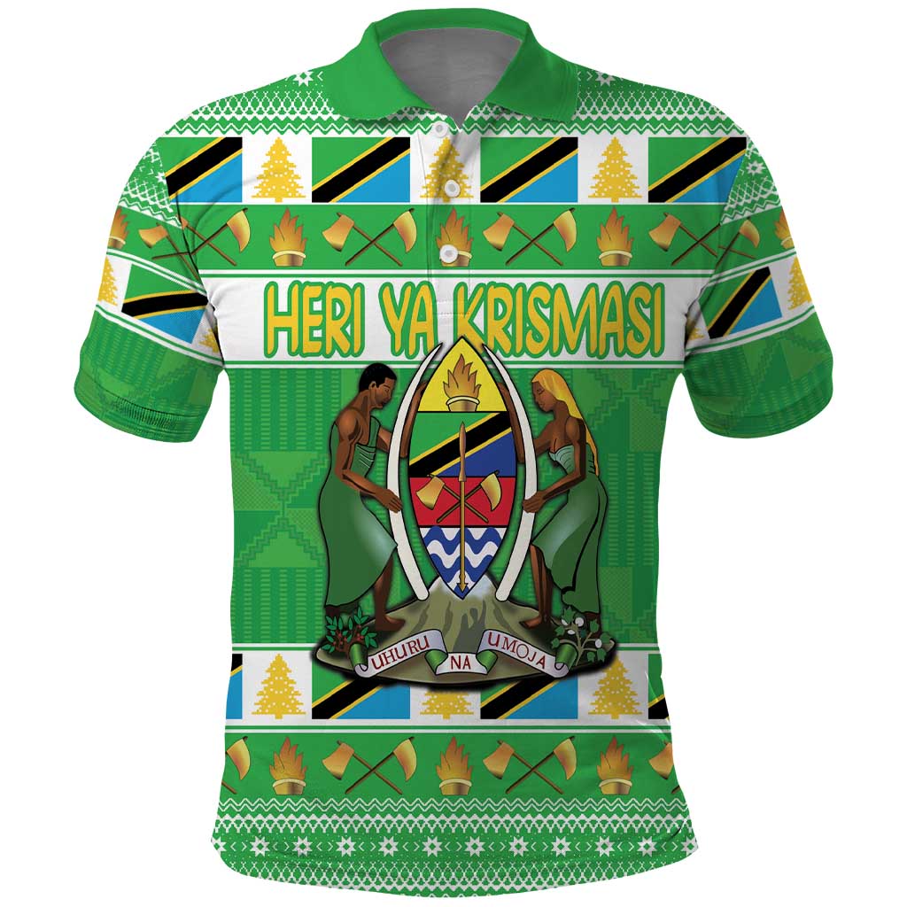 Personalized Tanzania Christmas Polo Shirt Uhuru na Umoja Heri ya Krismasi LT18