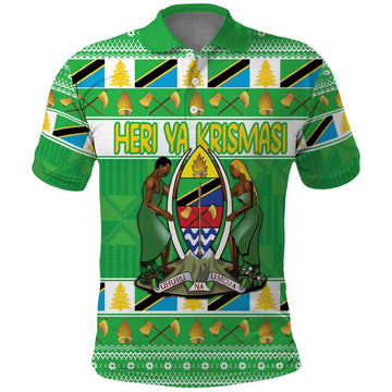 Personalized Tanzania Christmas Polo Shirt Uhuru na Umoja Heri ya Krismasi LT18