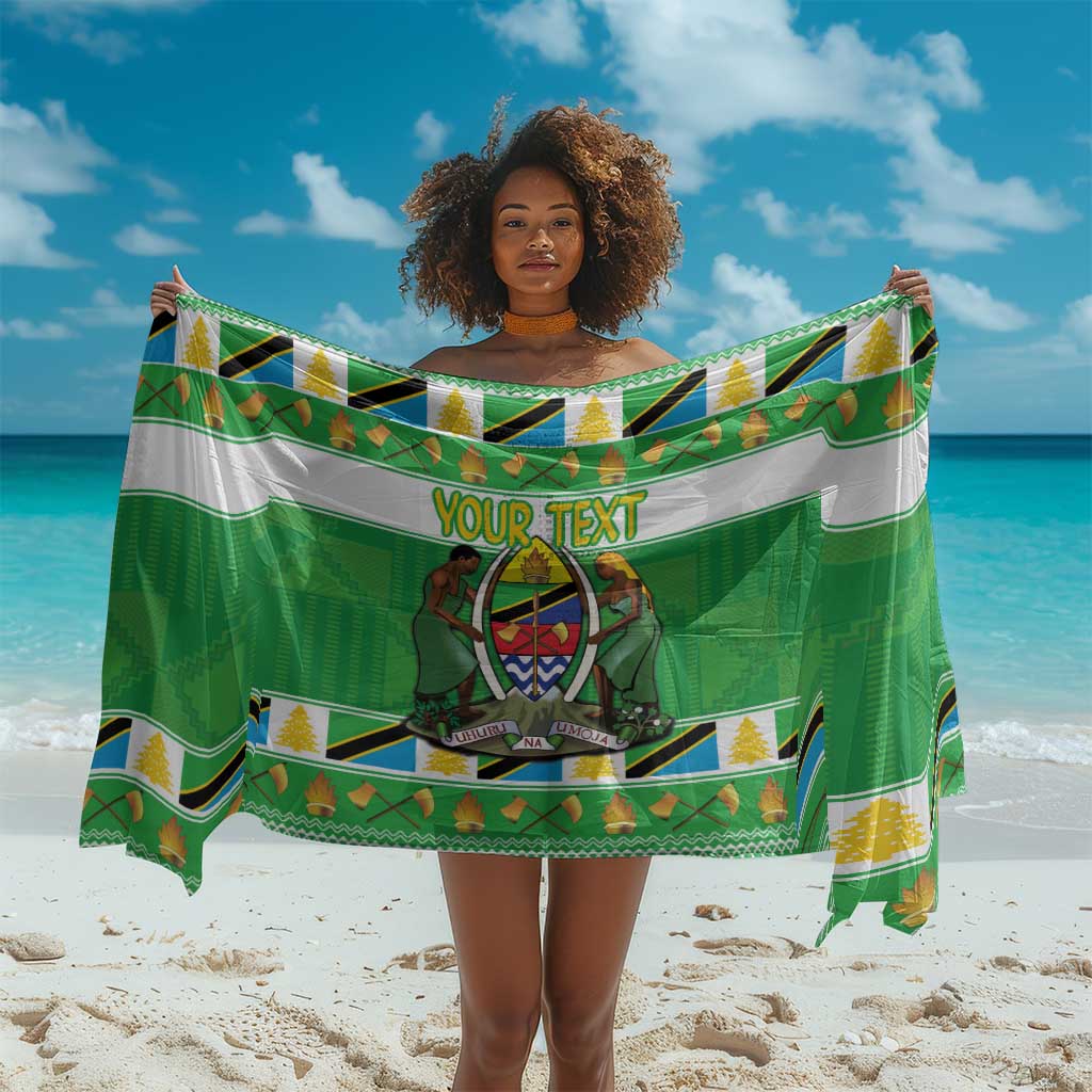 Personalized Afro Tanzania Christmas Sarong Heri ya Krismasi With Coat Of Arms LT18
