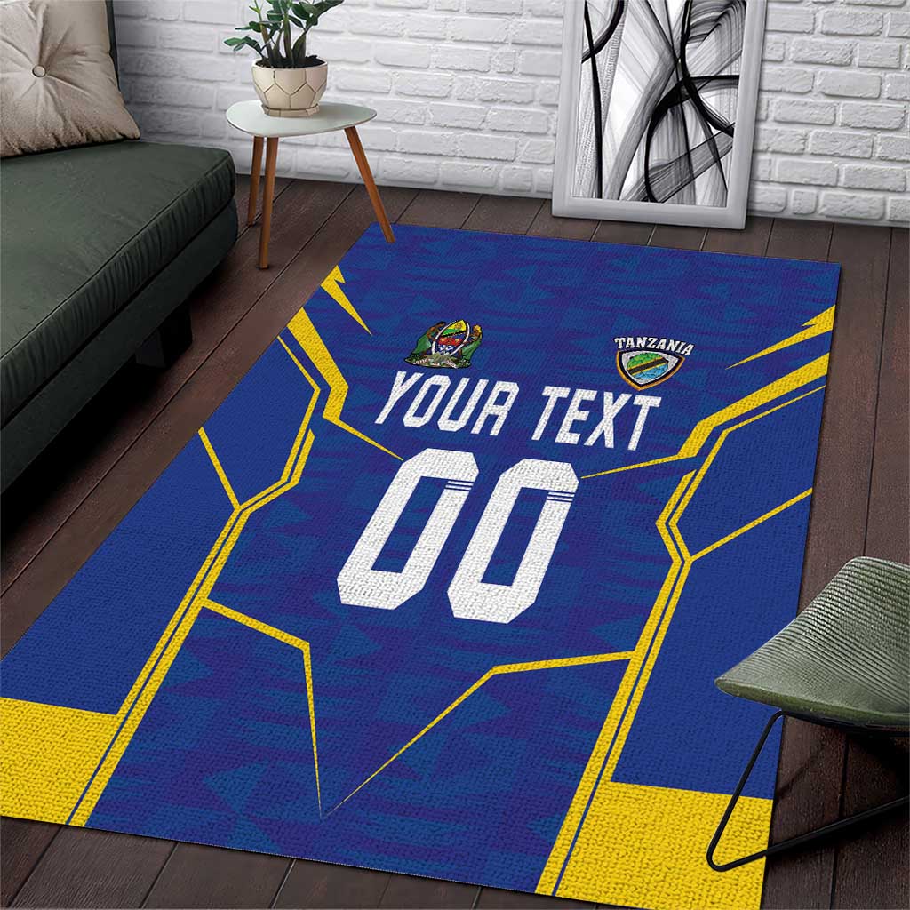 Custom Afro Tanzania Football Area Rug Taifa Stars Go Champion LT18